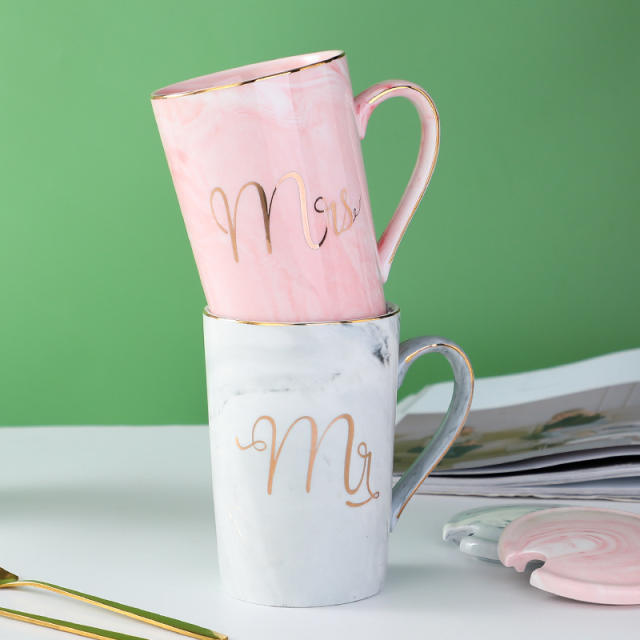 Ceramic Mug Marble Pattern Cup Couple Cup Accompanying Gift Coffee Cup
