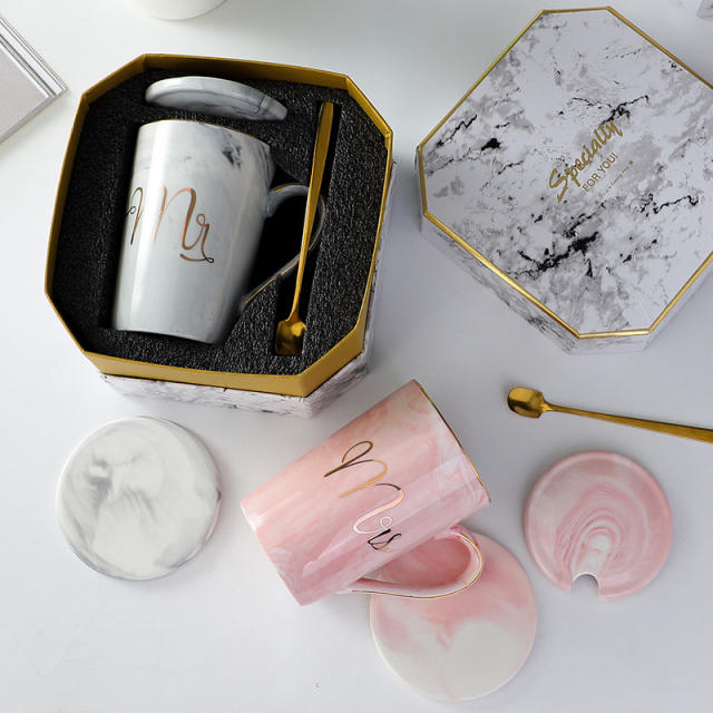 Ceramic Mug Marble Pattern Cup Couple Cup Accompanying Gift Coffee Cup