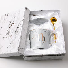Ceramic Mug Marble Pattern Cup Couple Cup Accompanying Gift Coffee Cup