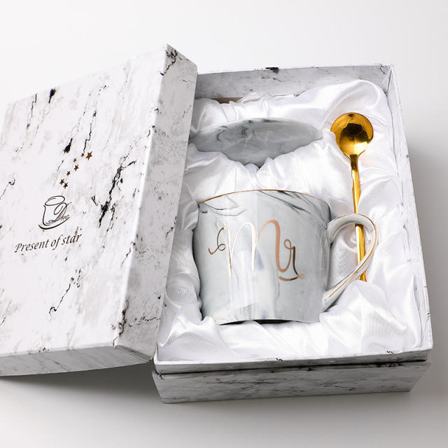 Ceramic Mug Marble Pattern Cup Couple Cup Accompanying Gift Coffee Cup