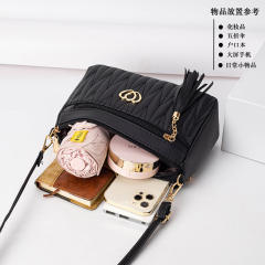 Small Bag Mini Crossbody Bag Women's Tassel Soft Leather Bag