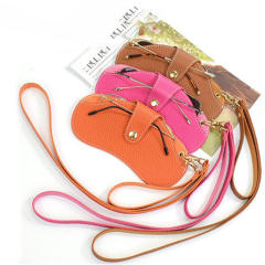 Fashion Leather Hanging Neck Glasses Bag Portable Sunglasses Box Portable Sunglasses Storage Bag