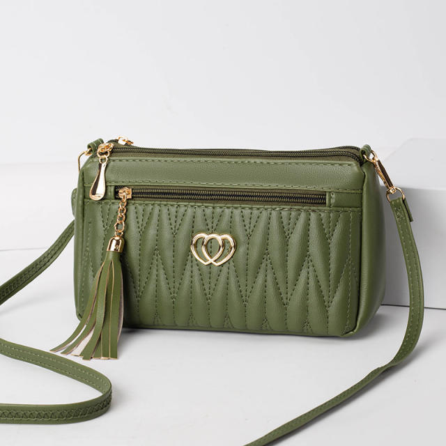 Small Bag Mini Crossbody Bag Women's Tassel Soft Leather Bag