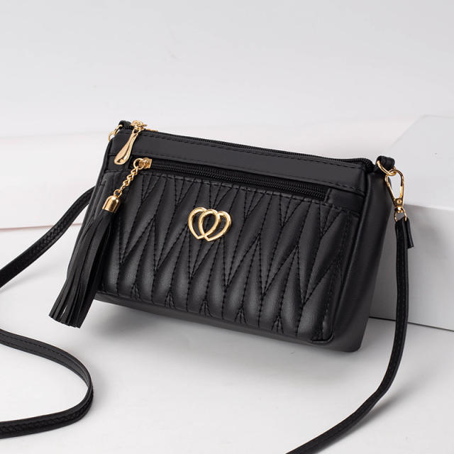 Small Bag Mini Crossbody Bag Women's Tassel Soft Leather Bag