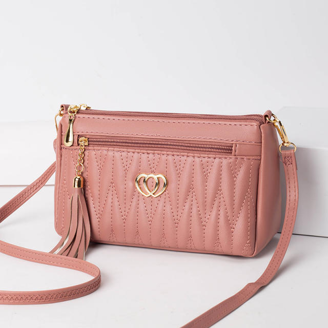 Small Bag Mini Crossbody Bag Women's Tassel Soft Leather Bag
