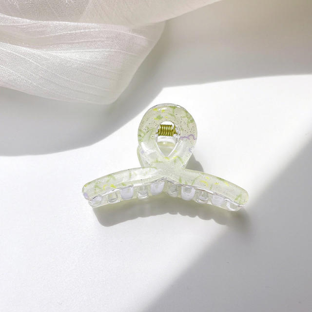 Candy-ColorSummer Small Hair Clip Transparent Acrylic Floral Side hair claw Clip for Girls