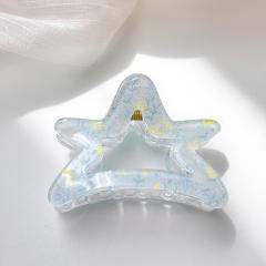Candy-ColorSummer Small Hair Clip Transparent Acrylic Floral Side hair claw Clip for Girls