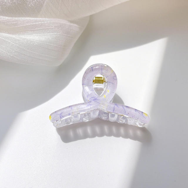 Candy-ColorSummer Small Hair Clip Transparent Acrylic Floral Side hair claw Clip for Girls