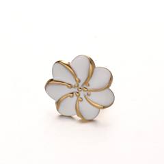 Pink blue color enamel flower stainless steel earrings rings suit