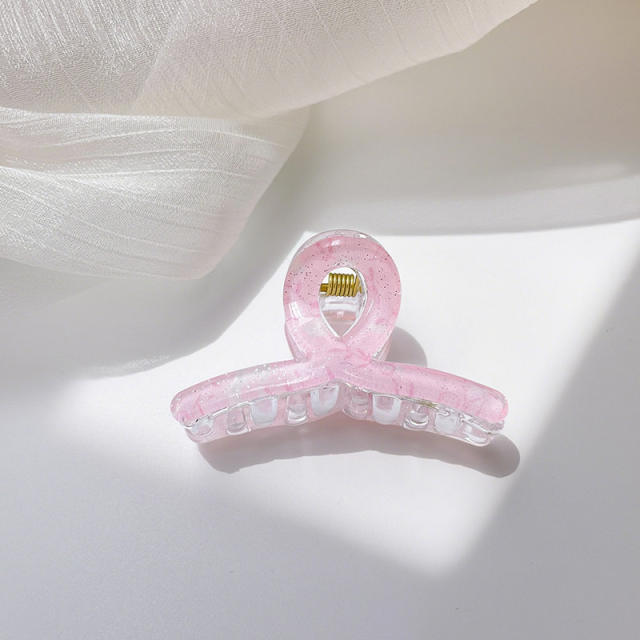 Candy-ColorSummer Small Hair Clip Transparent Acrylic Floral Side hair claw Clip for Girls