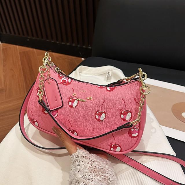 2025 hot sale heart strawberry print women shoulder bag popular bag