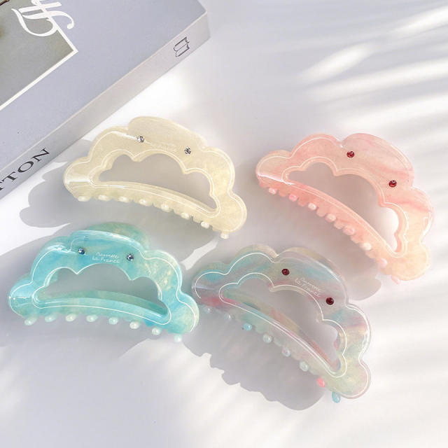 Korean Version of Super Fairy Cloud Clip with Gemstone Letters Colorful Girls hair claw clips
