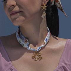 Popular Silk Scarf stainless Steel Pendant Necklace Cool Style accessory