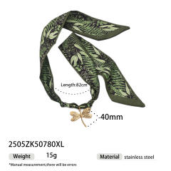 Popular Silk Scarf stainless Steel Pendant Necklace Cool Style accessory