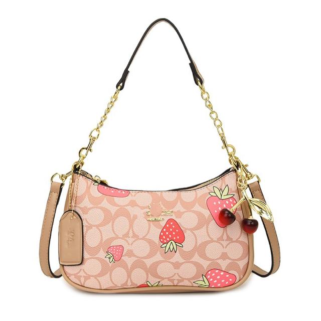 2025 hot sale heart strawberry print women shoulder bag popular bag