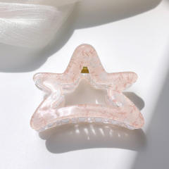 Candy-ColorSummer Small Hair Clip Transparent Acrylic Floral Side hair claw Clip for Girls