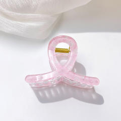 Candy-ColorSummer Small Hair Clip Transparent Acrylic Floral Side hair claw Clip for Girls