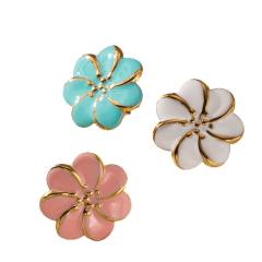 Pink blue color enamel flower stainless steel earrings rings suit