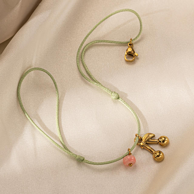 Handmade colorful rope stainless steel charms ocean holiday bracelet friendship bracelet