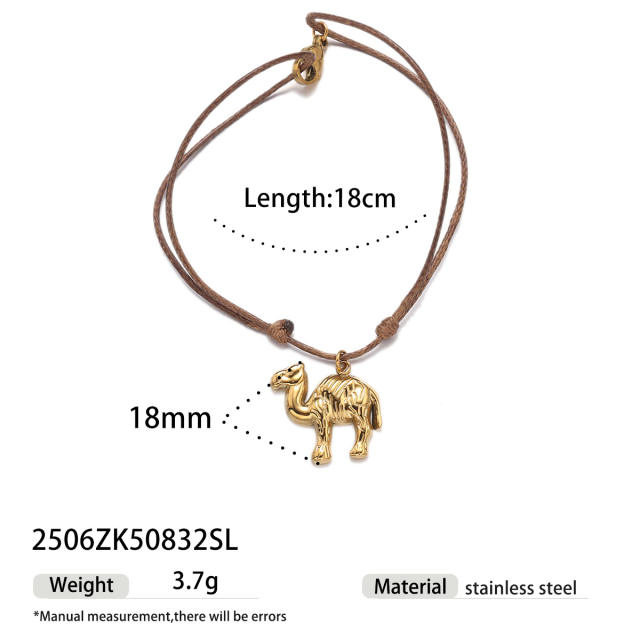 Handmade colorful rope stainless steel charms ocean holiday bracelet friendship bracelet