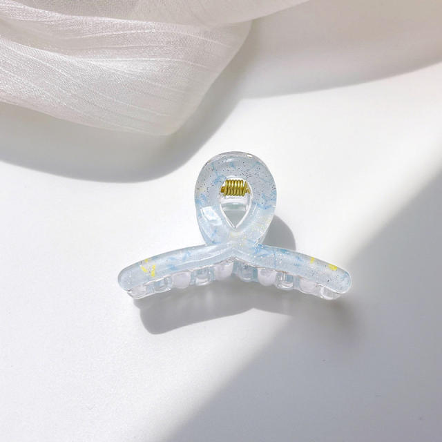 Candy-ColorSummer Small Hair Clip Transparent Acrylic Floral Side hair claw Clip for Girls