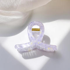 Candy-ColorSummer Small Hair Clip Transparent Acrylic Floral Side hair claw Clip for Girls