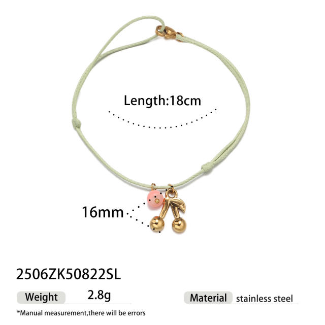 Handmade colorful rope stainless steel charms ocean holiday bracelet friendship bracelet
