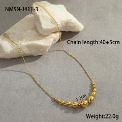 Unique Wire drawing process bead stainless steel necklace
