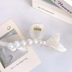 Ribbon Pearl Fishtail Women's Korean Style hair claw clips holiday vacation hair accessory