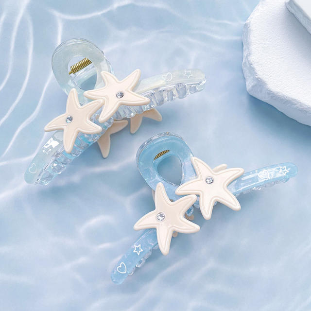 Korean Style Shell Starfish Clip Dreamy Girl hair claw clips for summer holiday