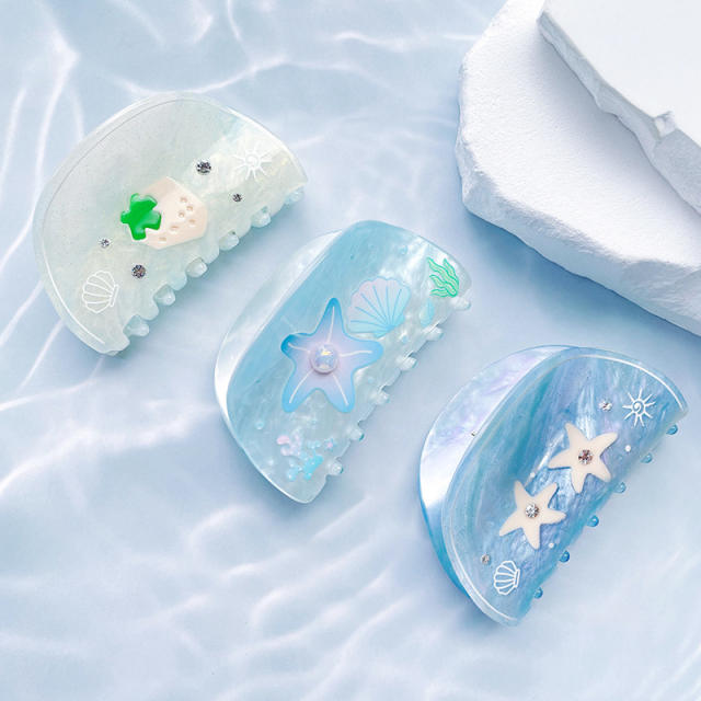 Korean Style Shell Starfish Clip Dreamy Girl hair claw clips for summer holiday