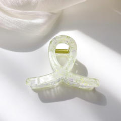 Candy-ColorSummer Small Hair Clip Transparent Acrylic Floral Side hair claw Clip for Girls