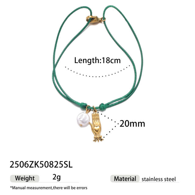 Handmade colorful rope stainless steel charms ocean holiday bracelet friendship bracelet