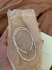 Natural Freshwater Pearl Necklace Small Irregular Pearl necklace for women