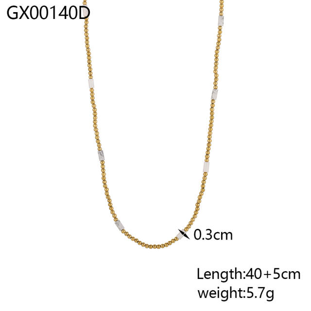 Simple Pearl Beaded Pendant Exquisite Fashionable stainless steel necklace