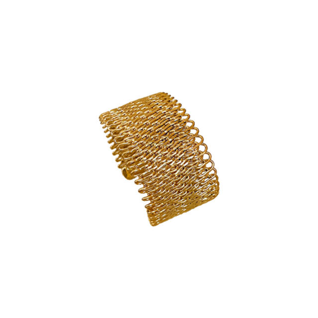Popular gold color metal cuff bangle bracelet for women