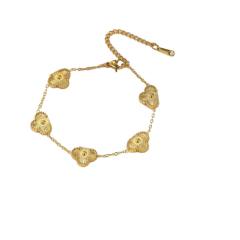 13mm Four-leaf clover bracelet necklace earrings set stainless steel necklace suit