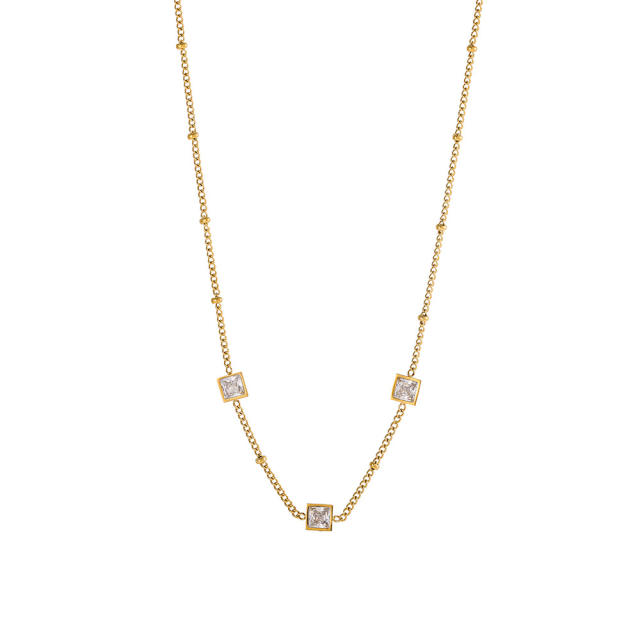 Simple Pearl Beaded Pendant Exquisite Fashionable stainless steel necklace
