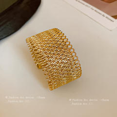 Popular gold color metal cuff bangle bracelet for women