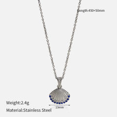 Dainty diamond ocean animal turtle fish dolphin pendant stainless steel chain necklace