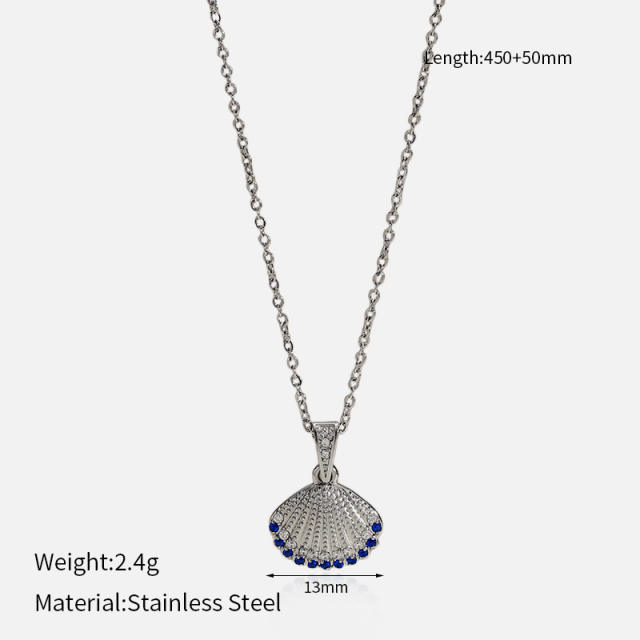 Dainty diamond ocean animal turtle fish dolphin pendant stainless steel chain necklace