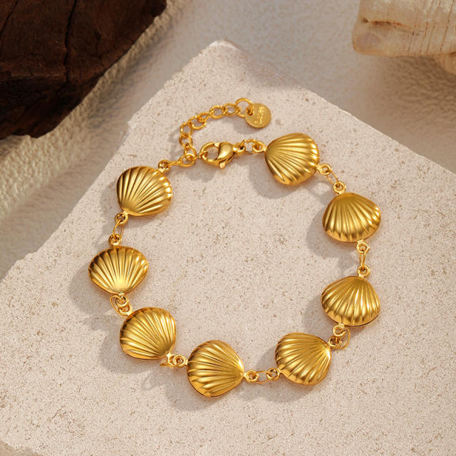 Best-Selling Bracelet Marine Life Series Conch Starfish Shell charm Gold-Plated stainless steel Bracelet