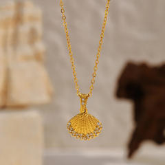 Dainty diamond ocean animal turtle fish dolphin pendant stainless steel chain necklace