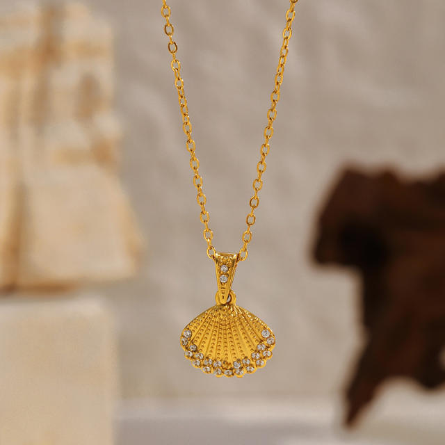 Dainty diamond ocean animal turtle fish dolphin pendant stainless steel chain necklace