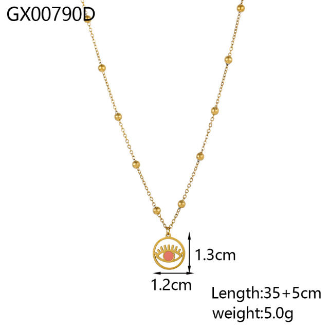 Simple Pearl Beaded Pendant Exquisite Fashionable stainless steel necklace