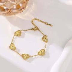 13mm Four-leaf clover bracelet necklace earrings set stainless steel necklace suit