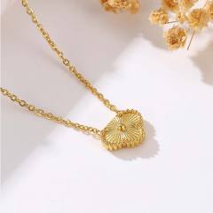 13mm Four-leaf clover bracelet necklace earrings set stainless steel necklace suit