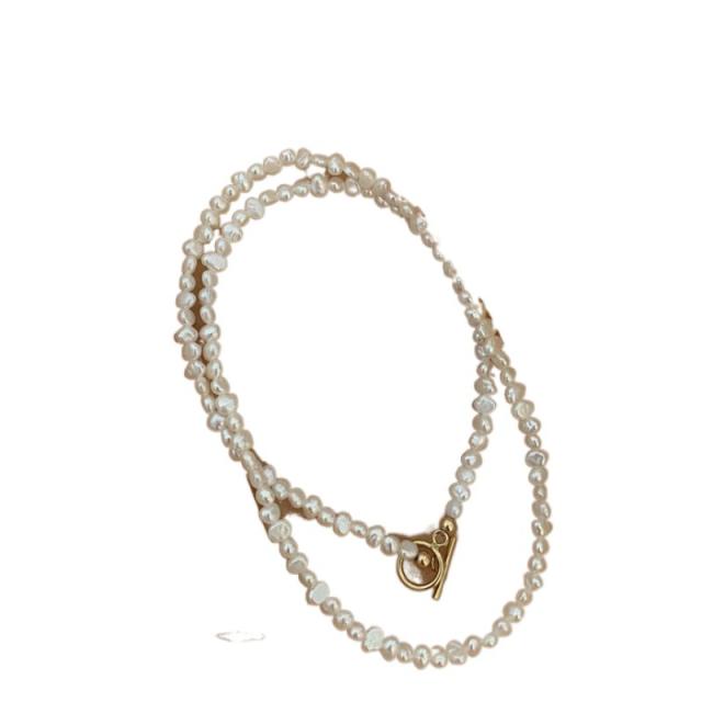 Natural Freshwater Pearl Necklace Small Irregular Pearl necklace for women