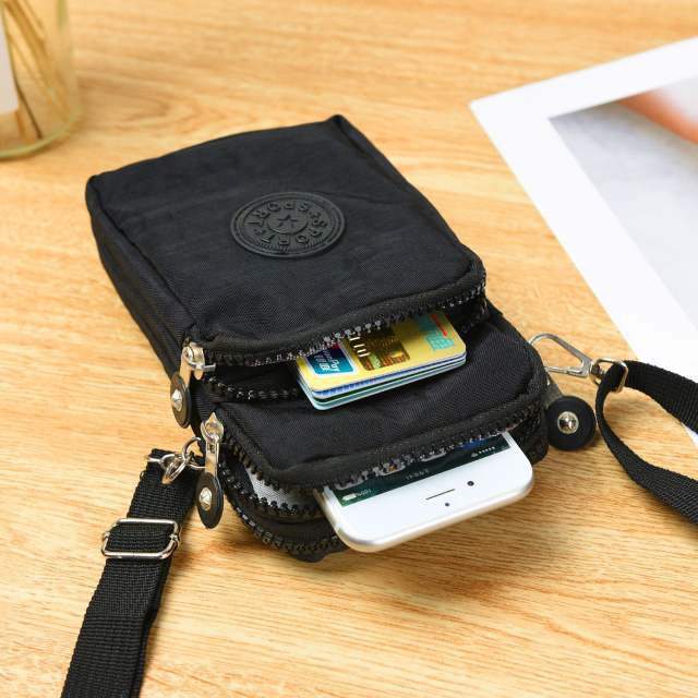 Hot Selling Crossbody Bag Mobile Phone Bag Coin Purse Nylon Hanging Neck Bag