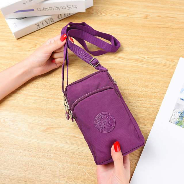 Hot Selling Crossbody Bag Mobile Phone Bag Coin Purse Nylon Hanging Neck Bag